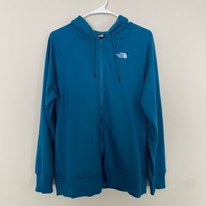 The North Face Women's Zip Hoodie Blue Size Lg